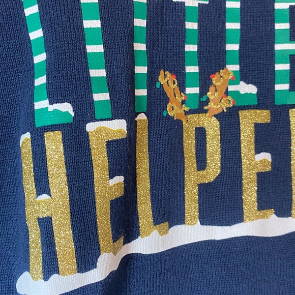 H&M Kids Santa's Little Helper Navy Sweater With Sparkle - Picture 3 of 9